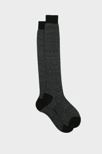 SOCKS MICHELE. 75% COTTON, 25% LINEN, BLACK - DARK GREY
